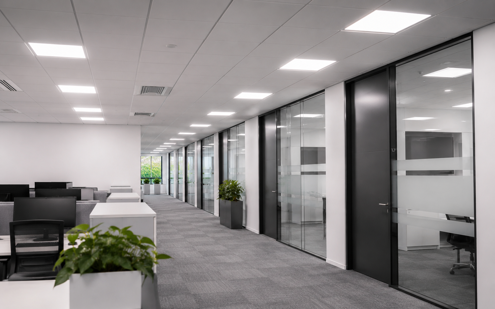 Commercial LED lighting installation