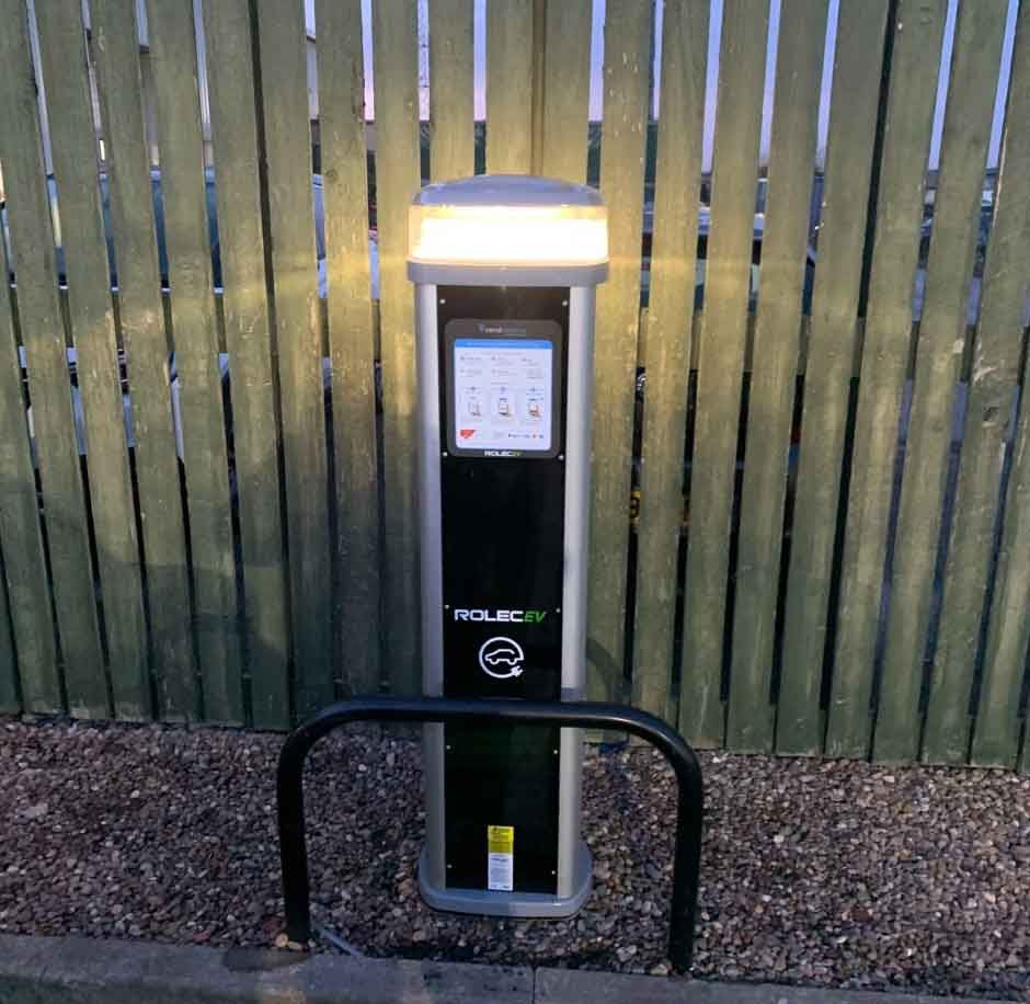 A commercial EV Charging Point installed by CTE Electrical Contractors at a business in Barnsley, South Yorkshire
